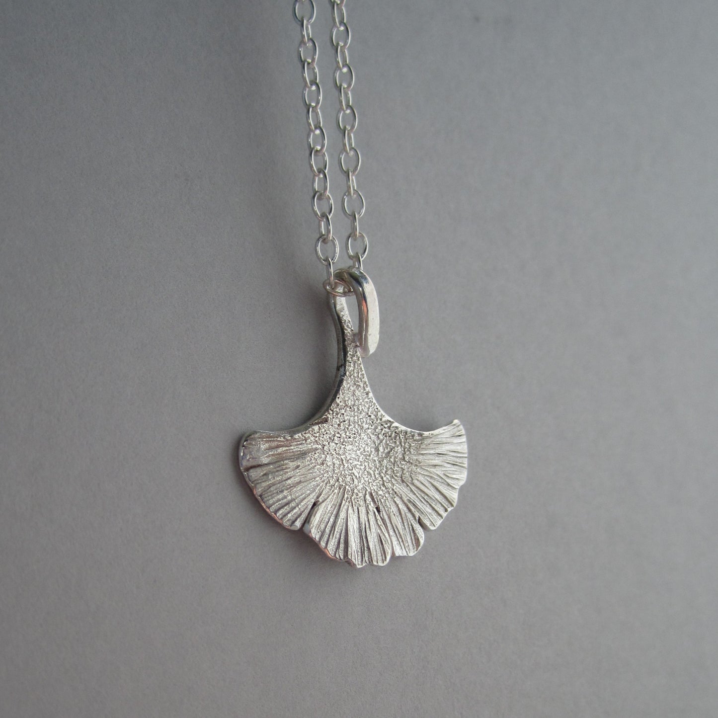 Ginkgo Leaf Necklace Sterling Silver