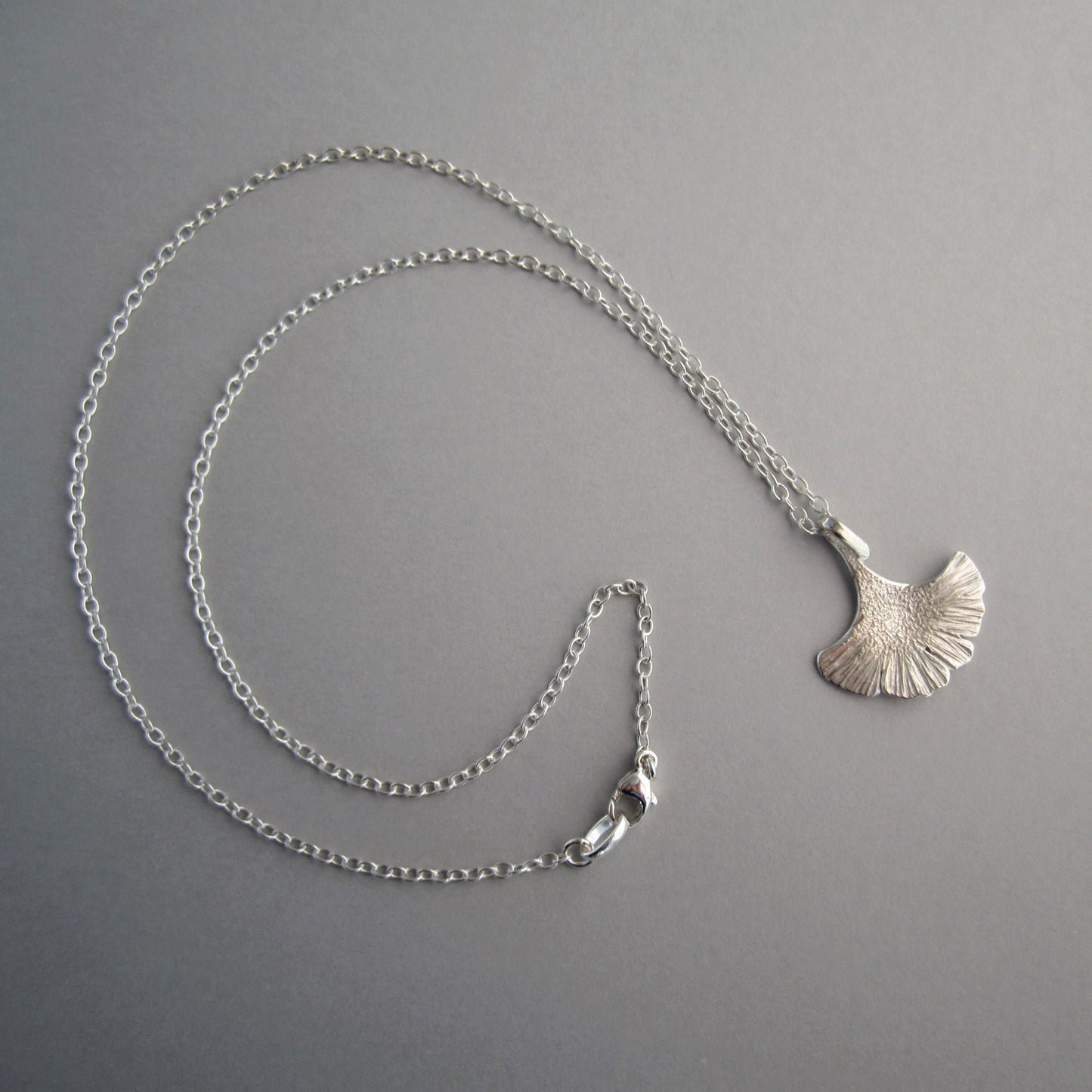 Ginkgo Leaf Necklace Sterling Silver