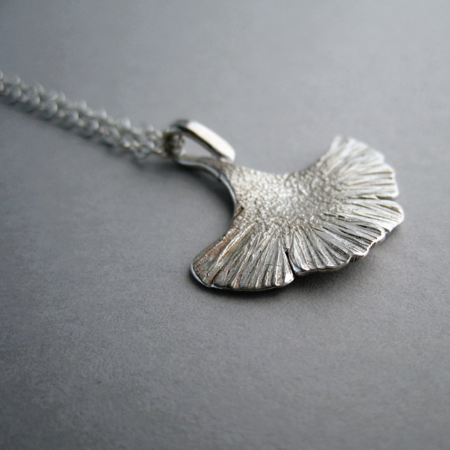 Ginkgo Leaf Necklace Sterling Silver