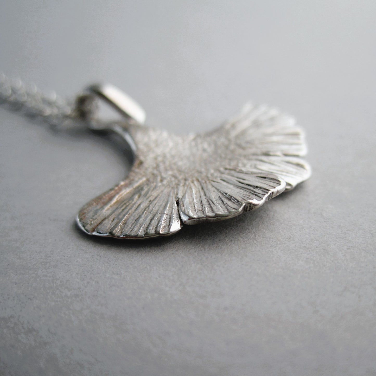 Ginkgo Leaf Necklace Sterling Silver