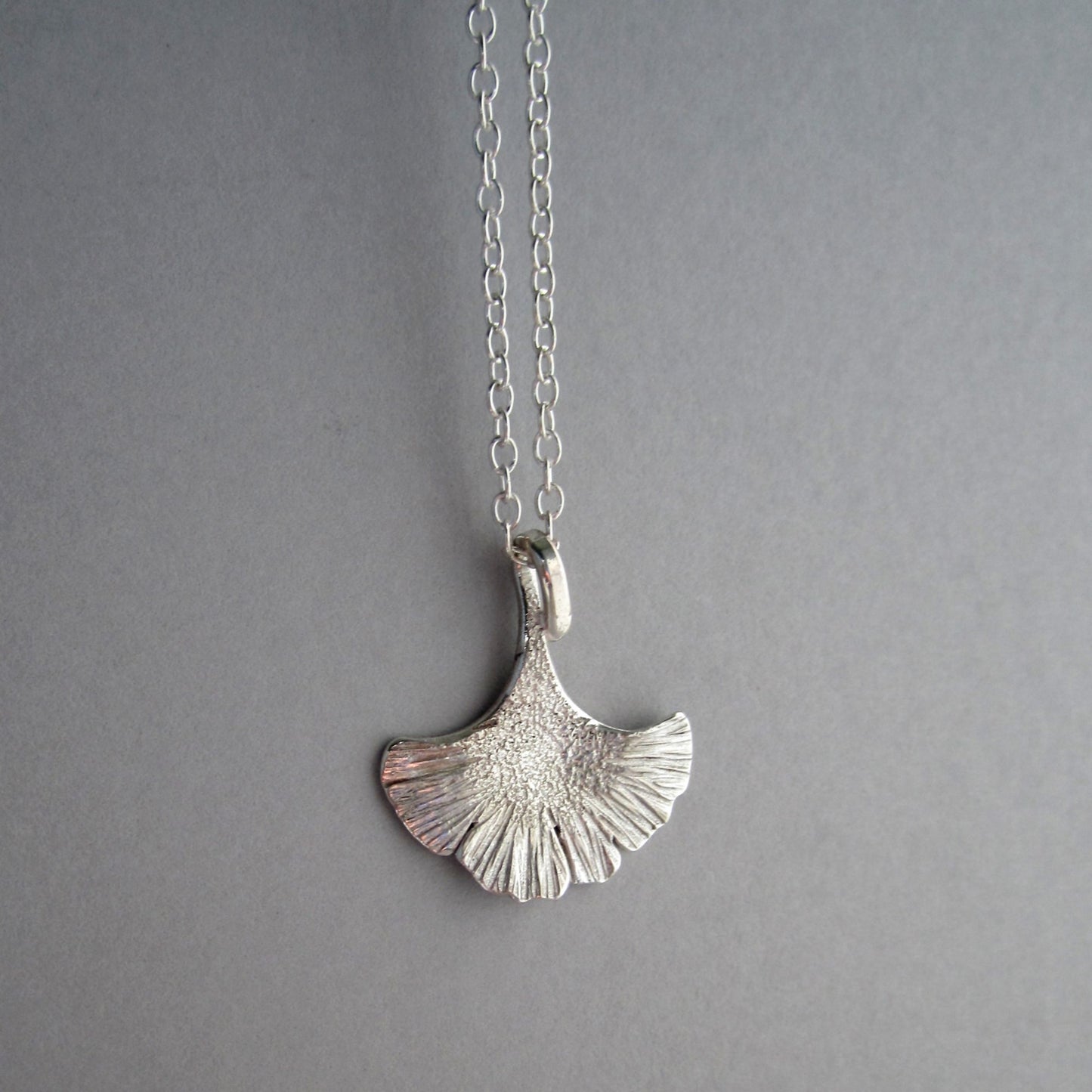 Ginkgo Leaf Necklace Sterling Silver