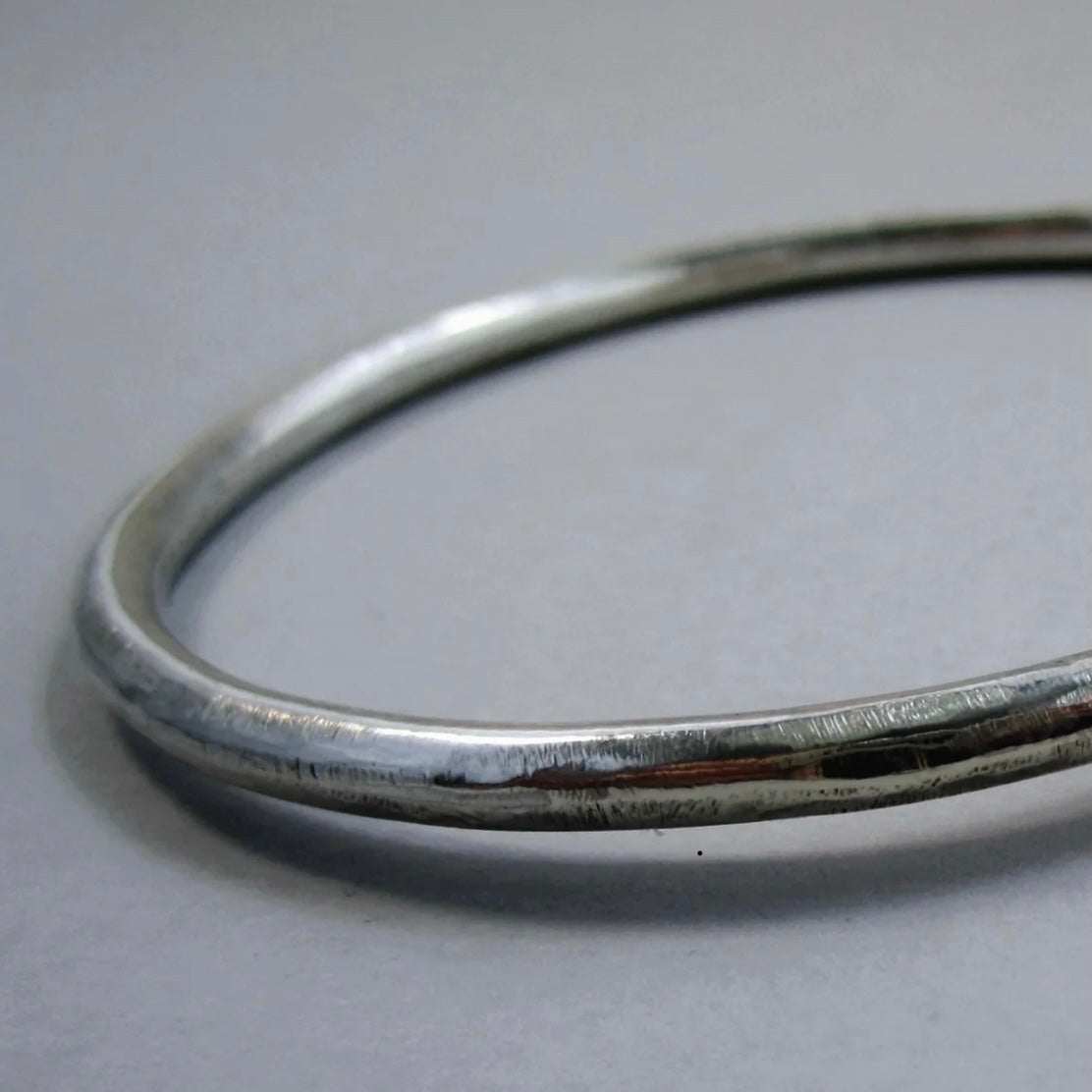 Round 4mm solid Sterling Silver Stacking Bangle
