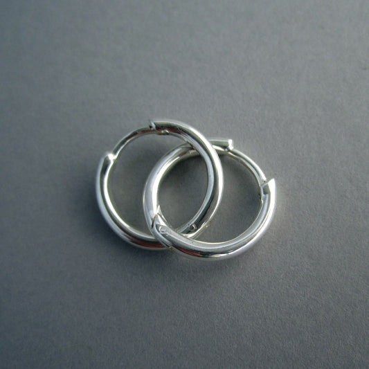 Huggie Hoops Sterling Silver 14mm