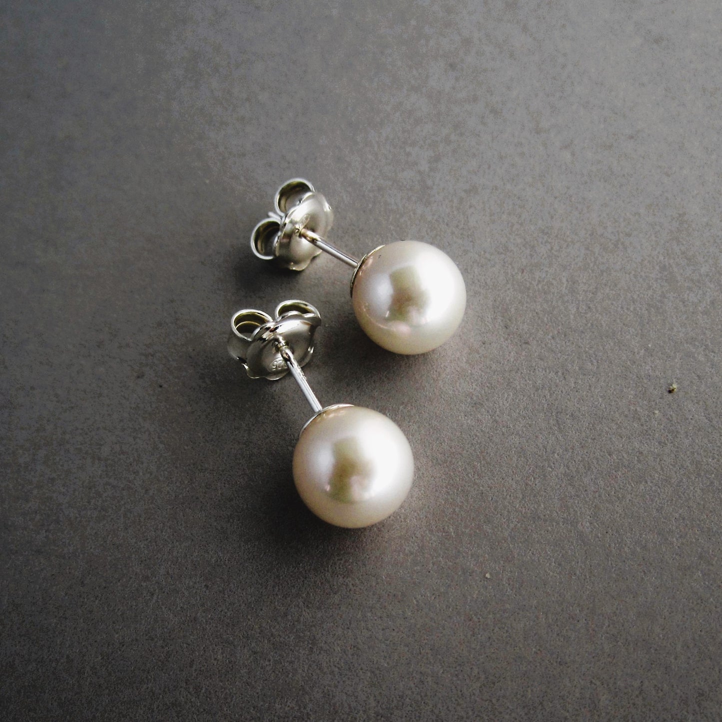 Pearl Studs Sterling Silver 8mm