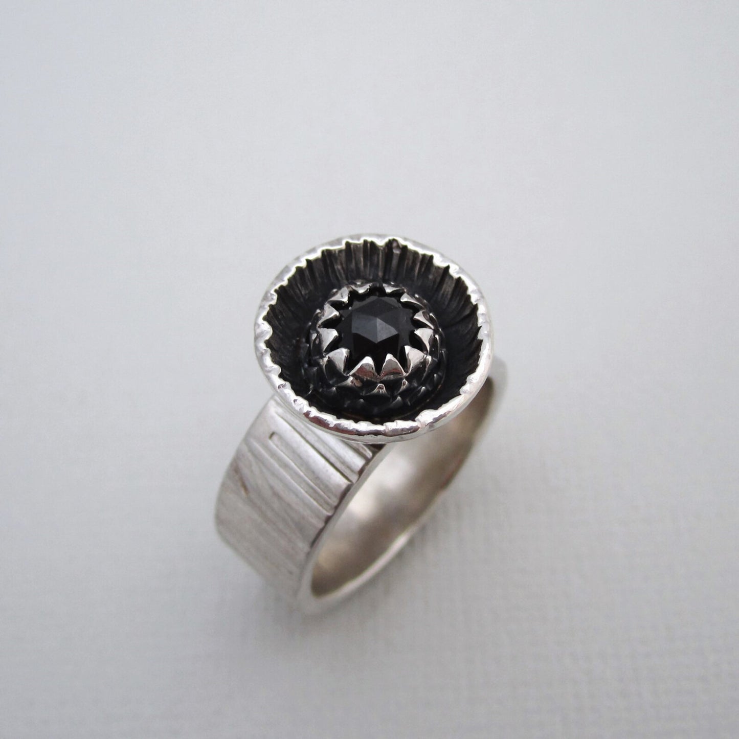 Black Dahlia Sterling Silver & Onyx Cocktail Ring