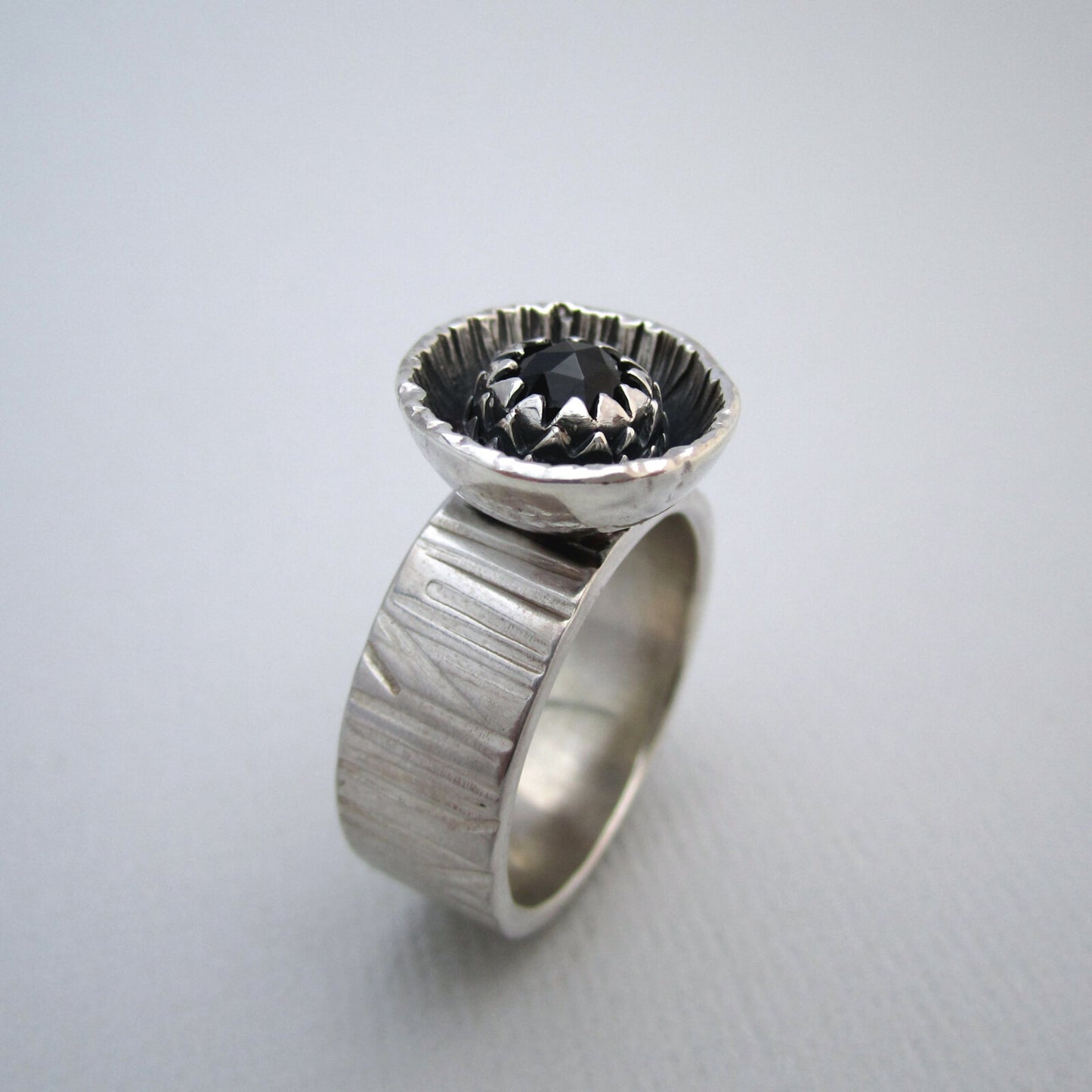 Black Dahlia Sterling Silver & Onyx Cocktail Ring