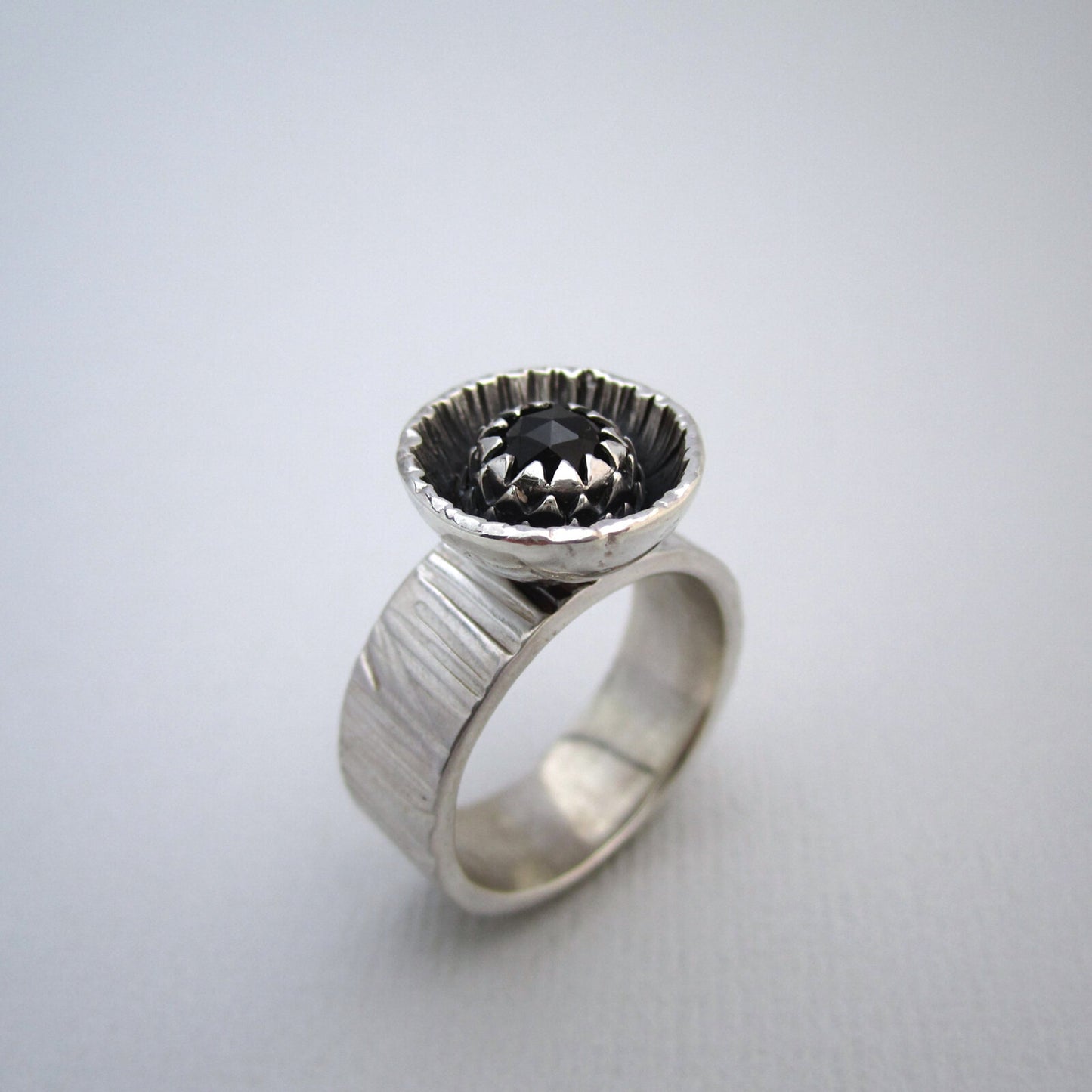 Black Dahlia Sterling Silver & Onyx Cocktail Ring