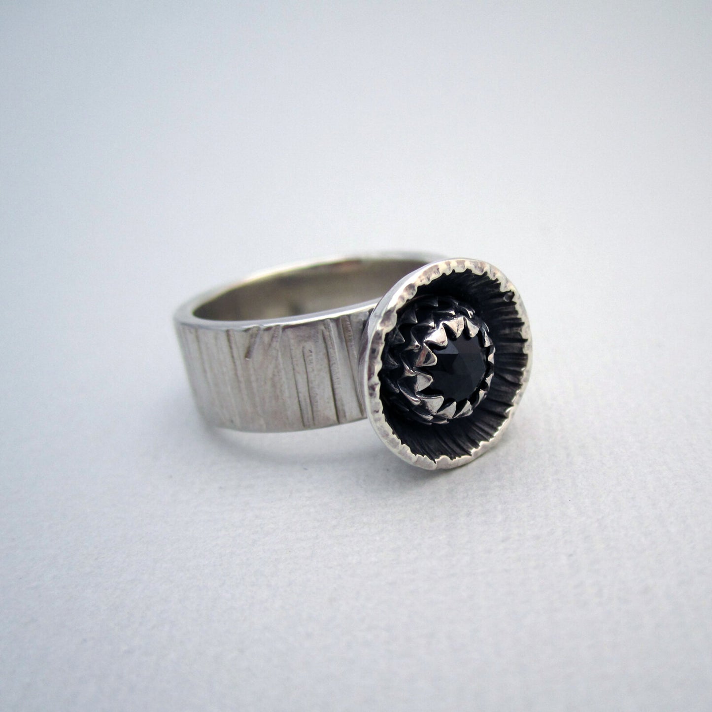 Black Dahlia Sterling Silver & Onyx Cocktail Ring