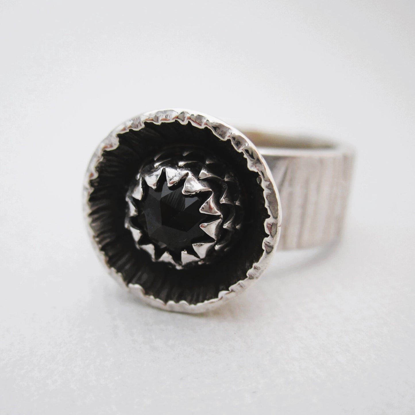 Black Dahlia Sterling Silver & Onyx Cocktail Ring