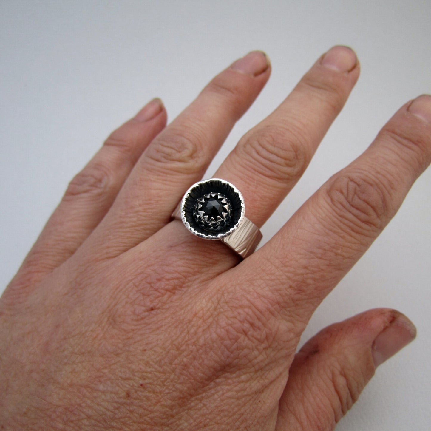 Black Dahlia Sterling Silver & Onyx Cocktail Ring