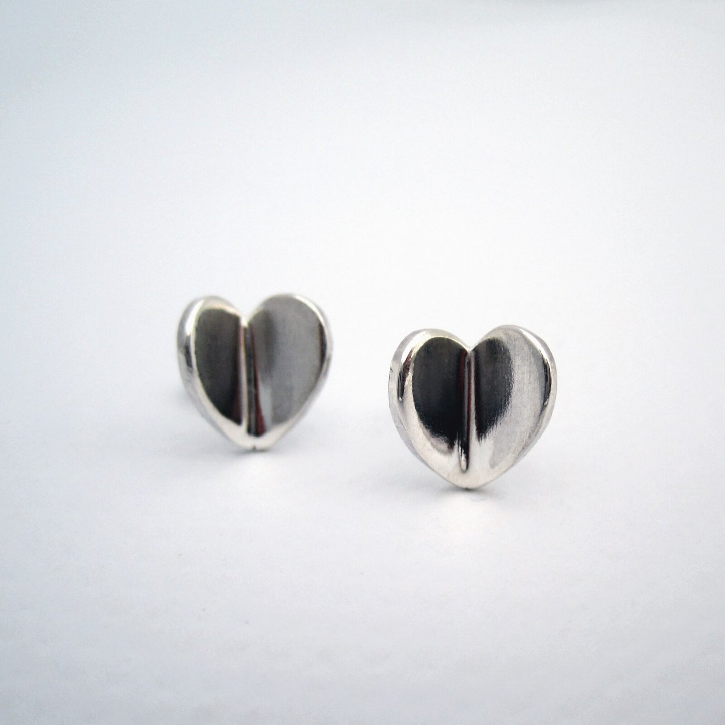 Heart Flutter Sterling Silver or Copper Studs