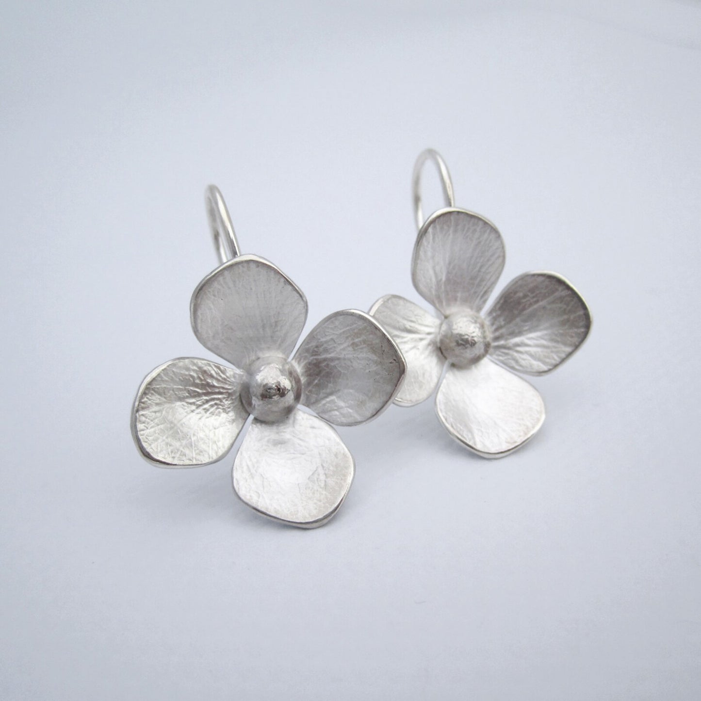 Hydrangea Earrings Large Sterling Silver