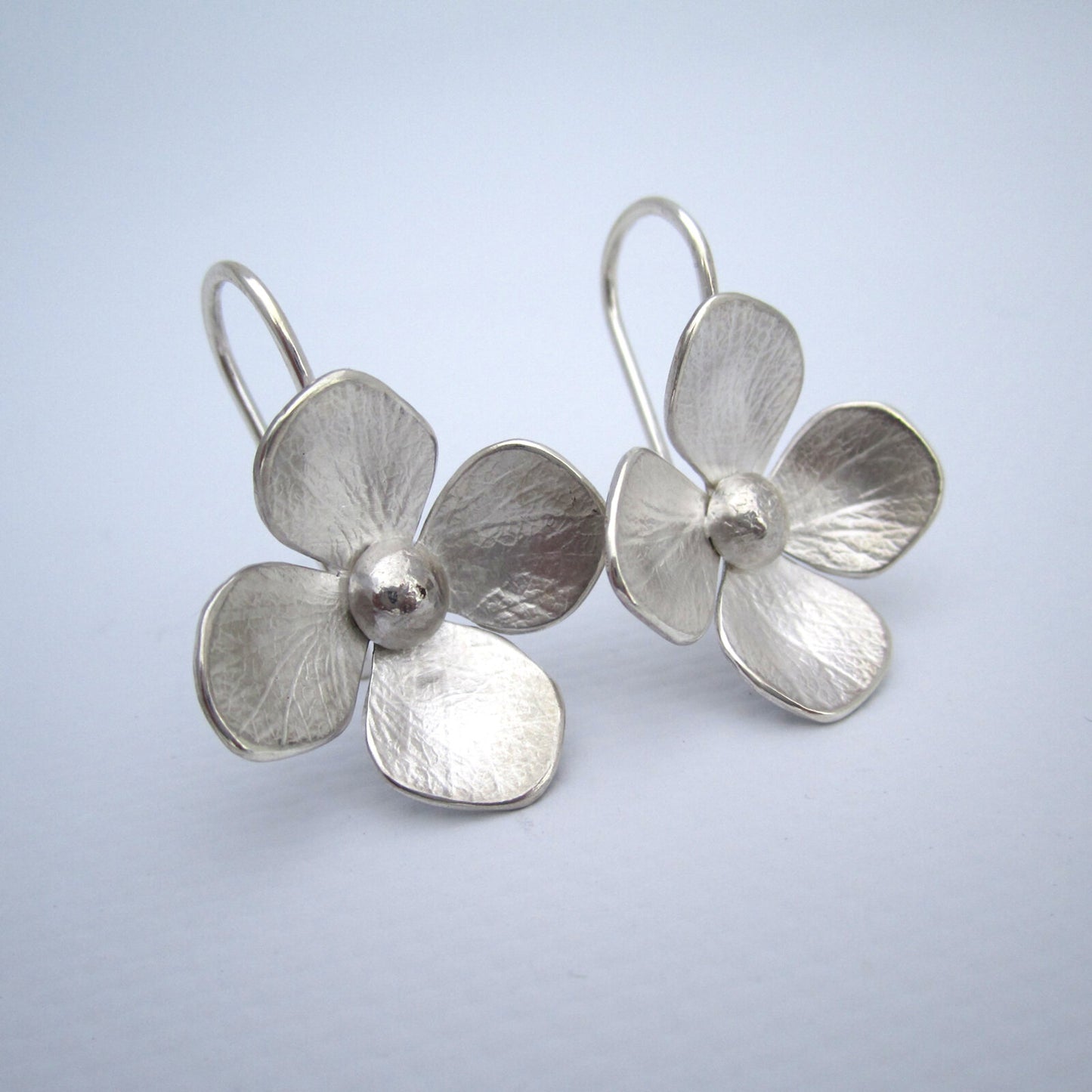 Hydrangea Earrings Large Sterling Silver