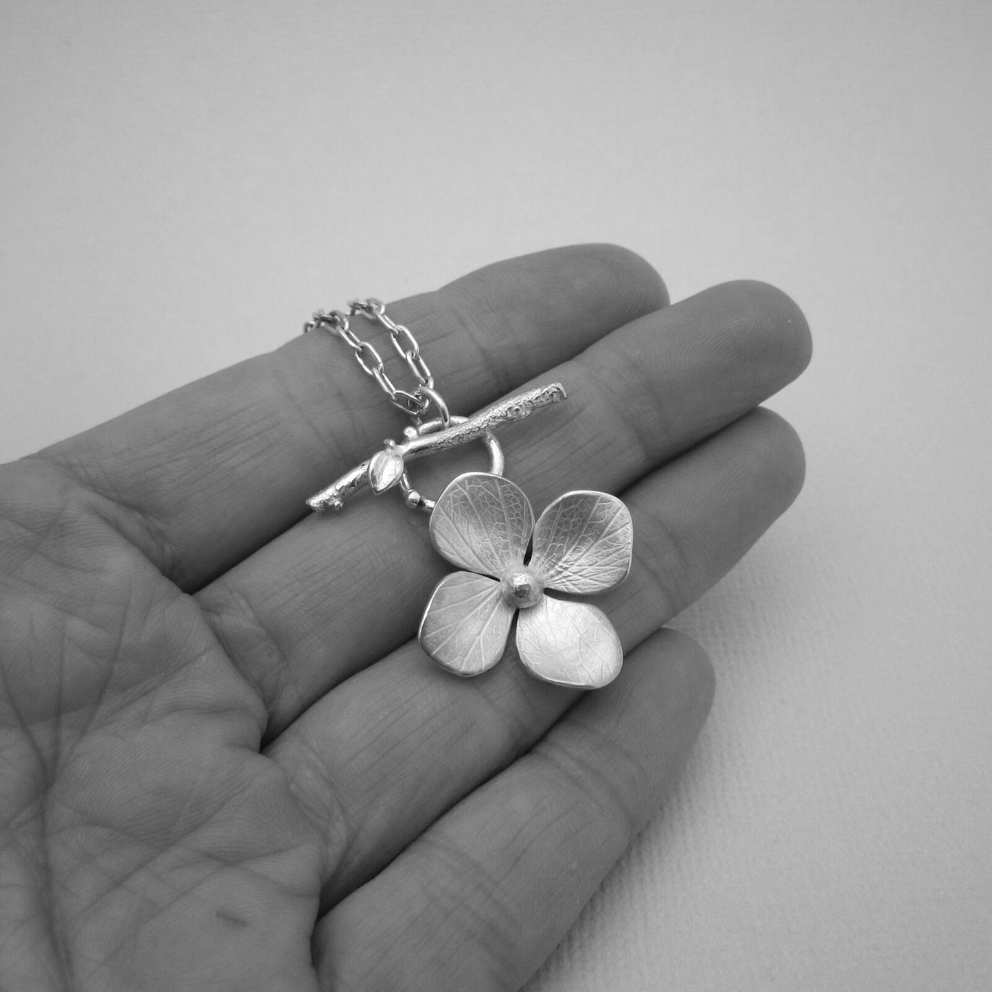 Hydrangea Necklace Sterling Silver