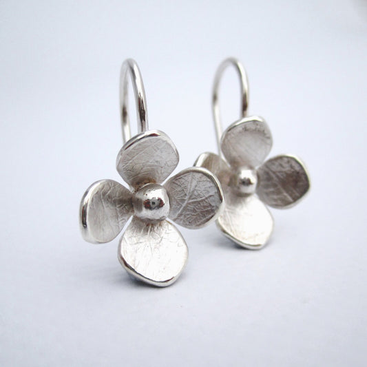 Hydrangea Earrings Small Sterling Silver