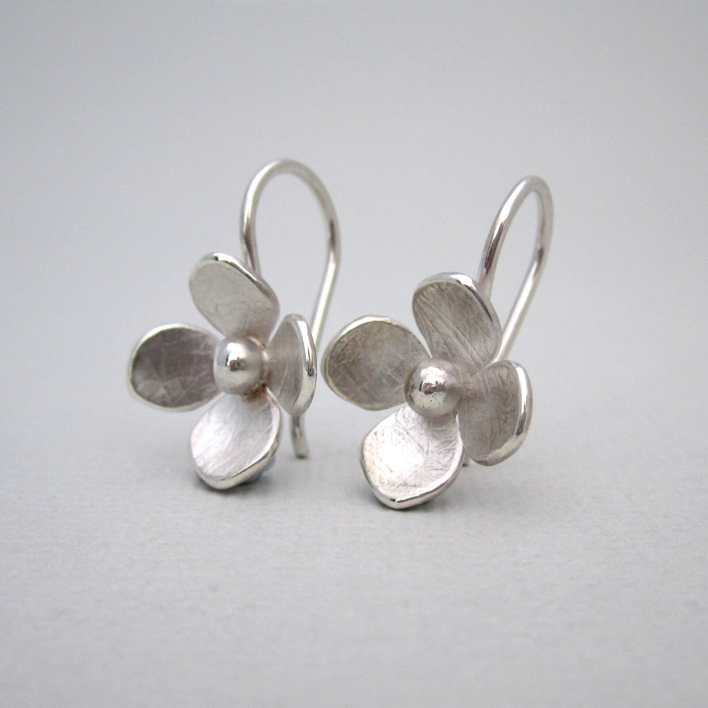 Hydrangea Earrings Small Sterling Silver