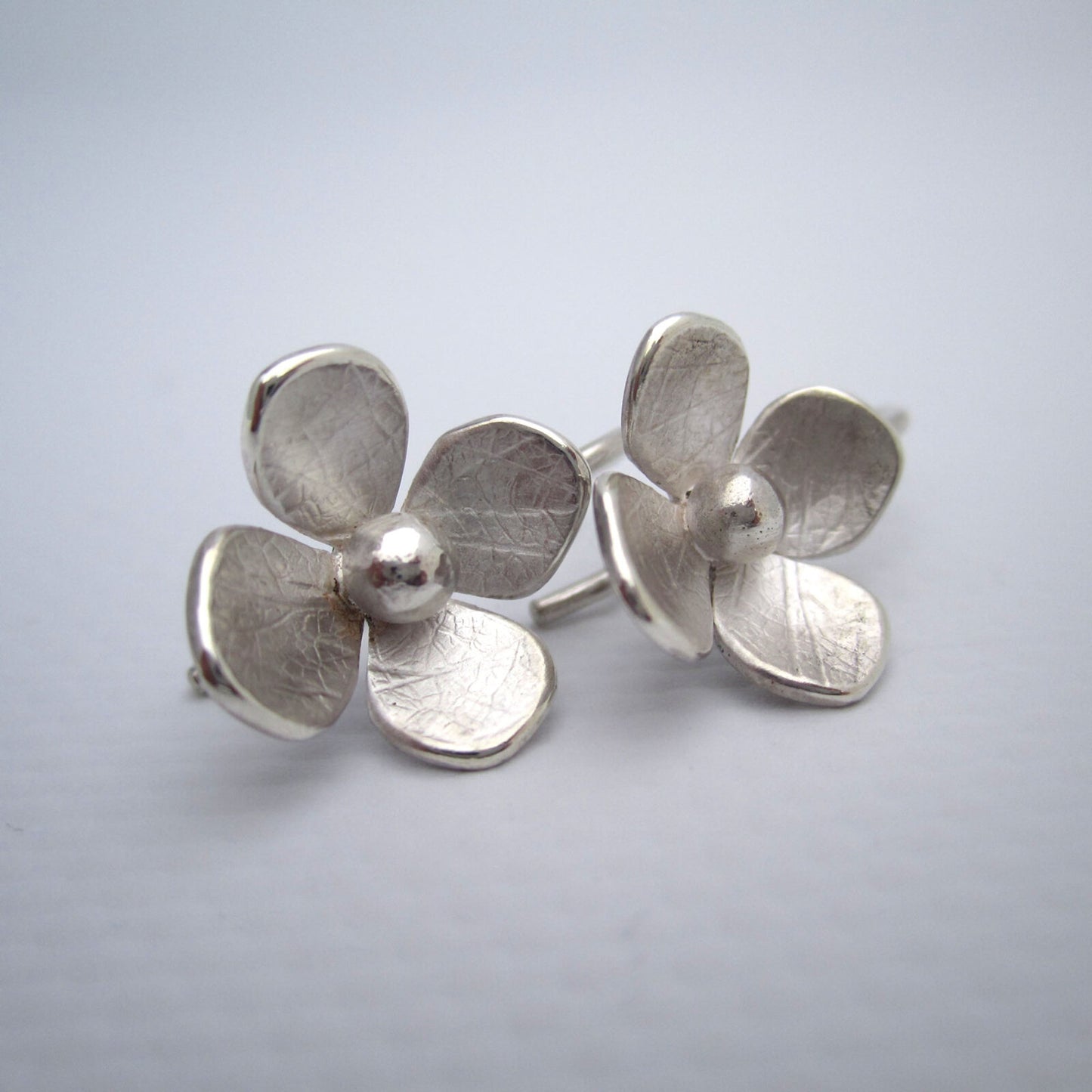 Hydrangea Earrings Small Sterling Silver