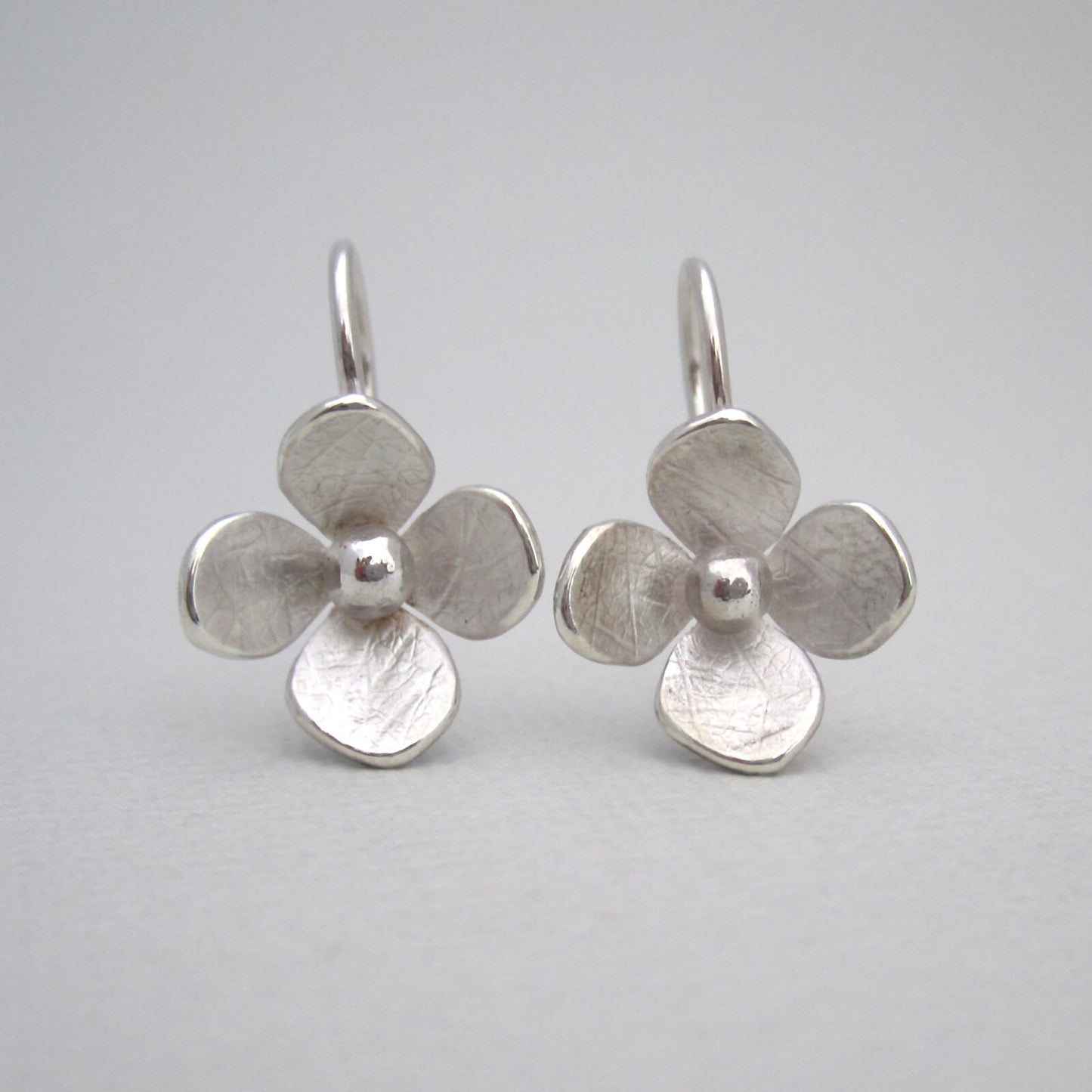 Hydrangea Earrings Small Sterling Silver