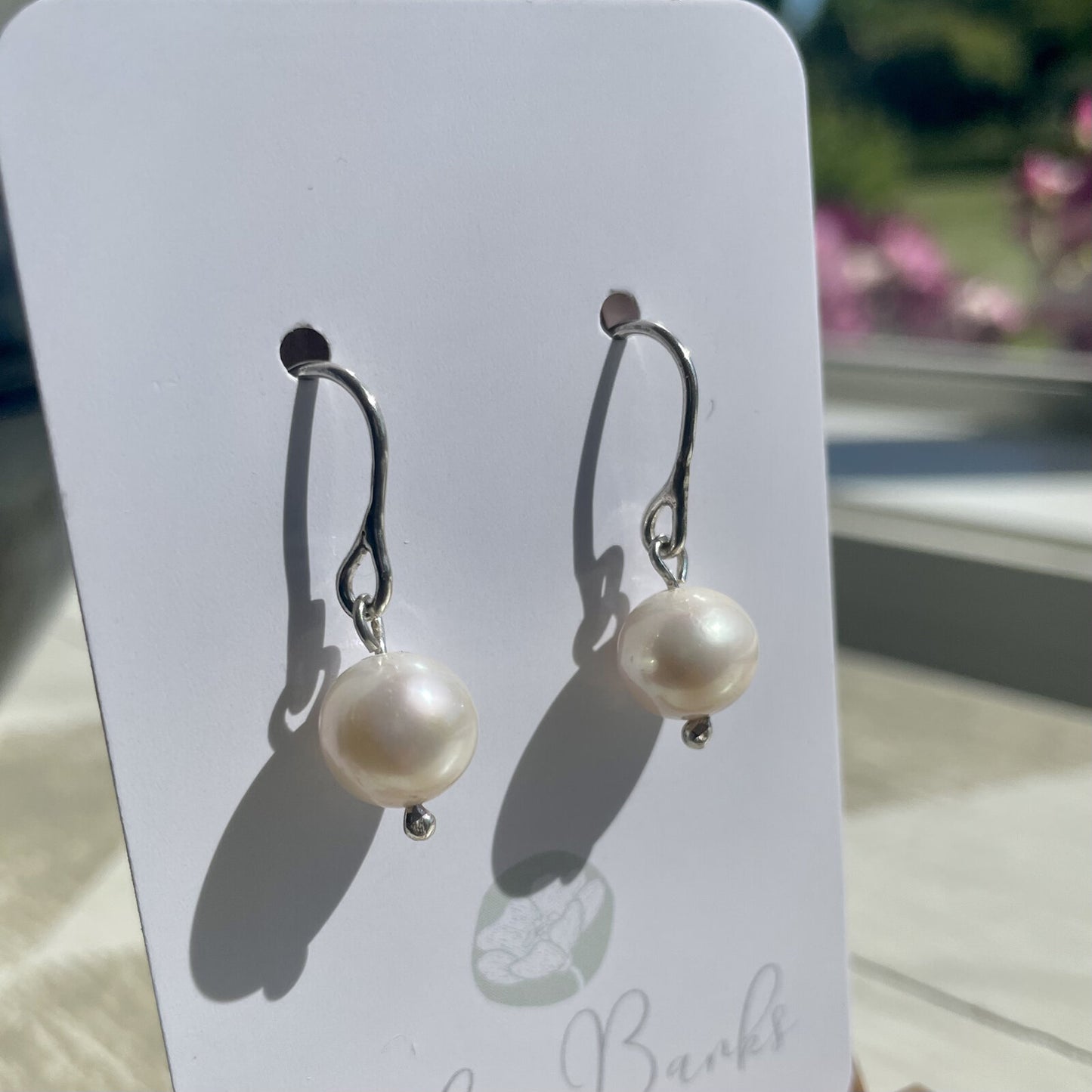 Ivory Pearl Everyday Wear Sterling Silver Drop Earrings