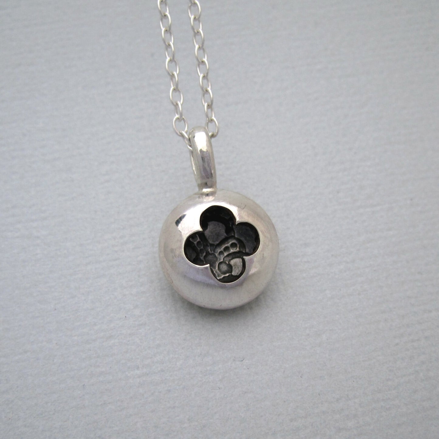 Quatre Dome Silhouette Necklace Sterling Silver