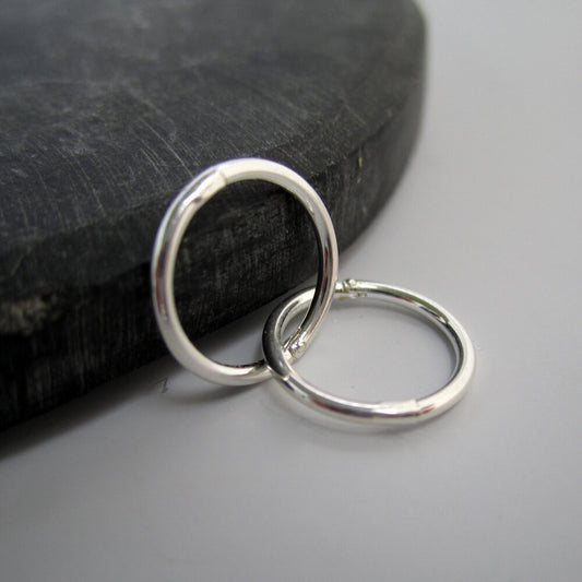 Sterling Silver Sleeper Hoop Earrings