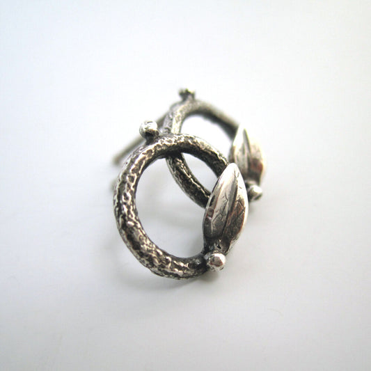 Twig Wreath Earrings Sterling Silver