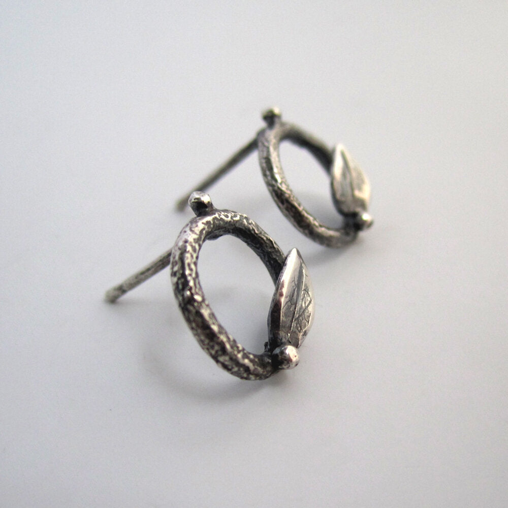 Twig Wreath Earrings Sterling Silver