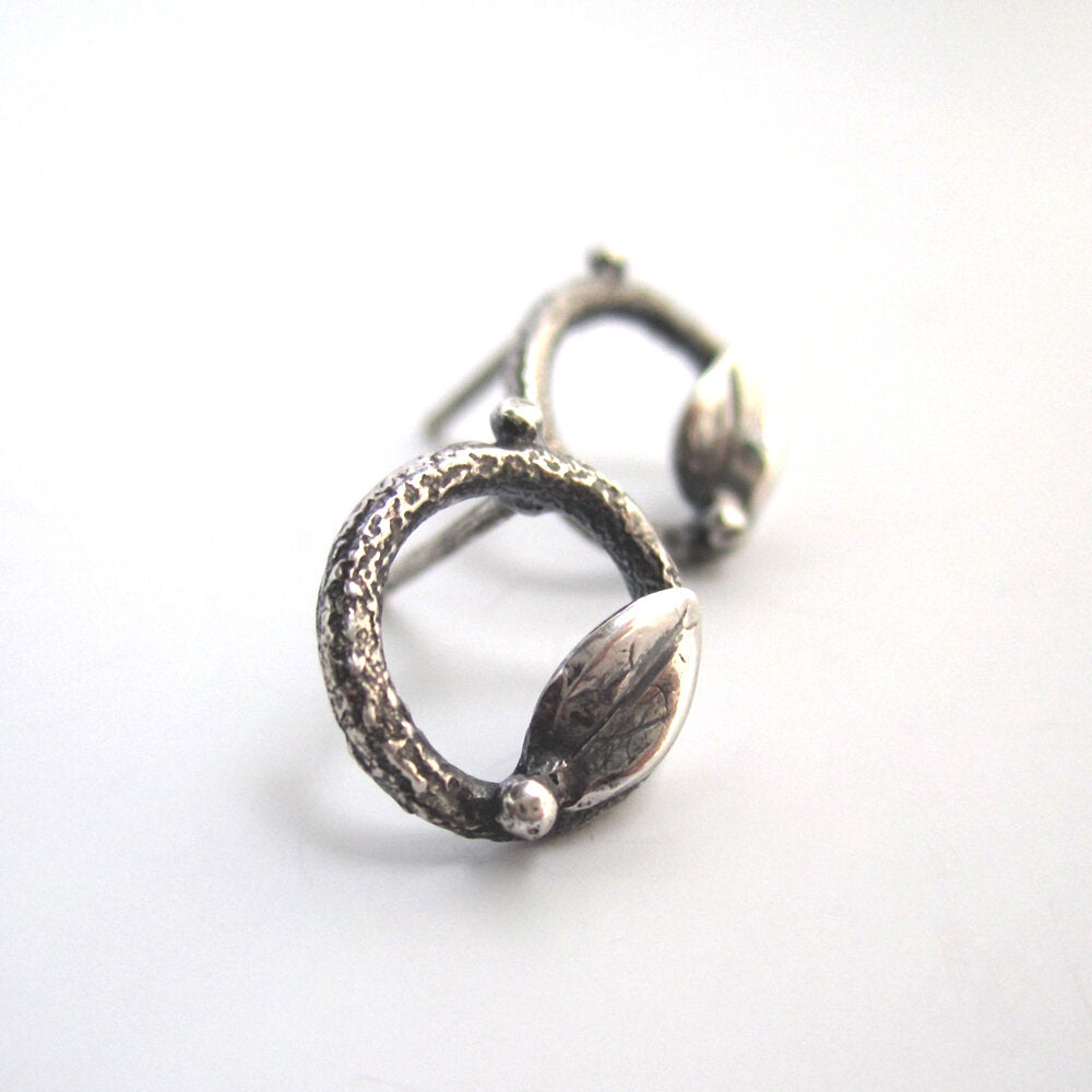 Twig Wreath Earrings Sterling Silver